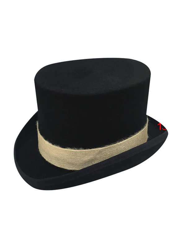 

HuKaiLi Gentleman Stage Performance British Wind in Europe Top Hat Unisex, GC-351, 59cm, Black/Gold