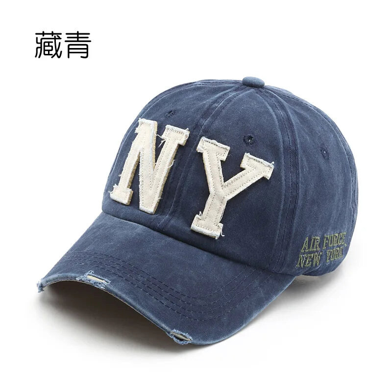 

Luxxeton NY Embroidery Baseball Cotton Adjustable Soft Cap Unisex, NY-326, One Size, Blue