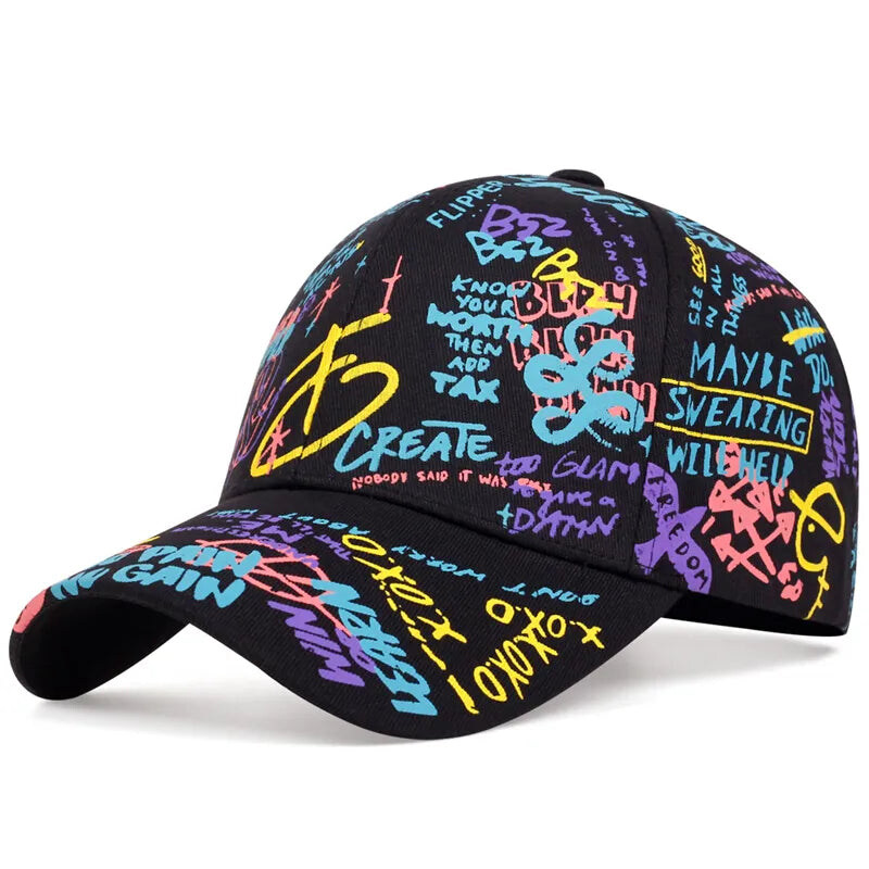 

Bumr Graffiti Fashion Hip Hop Letter Youngsters Baseball Cap Unisex, GF-328, One Size, Black/Yellow