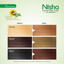 Nisha Creme Hair Color, Permanent Blonde Hair Dye Color, Honey Blonde, 100% Gray Coverage, 120 gm