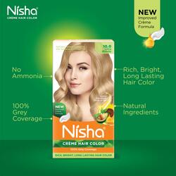 Nisha Creme Hair Color, Permanent Super Blonde Hair Dye Color, 100% Gray Coverage, Ultra Blonde, 150 gm