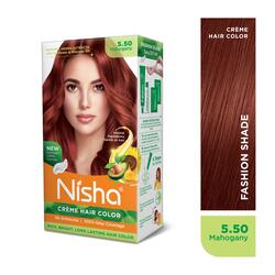 Nisha Creme Hair Color, Permanent Red Hair Dye Color, 100% Gray Coverage, No Ammonia, Reddish, 120 gm