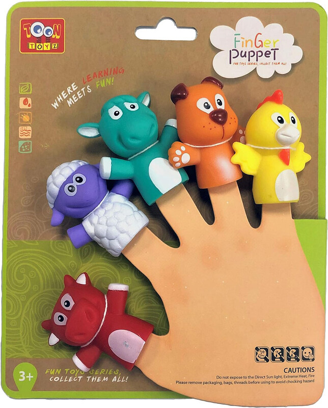 

Toon Toyz 5-Piece Farm Animal Finger Puppets For Toddlers Kids Learning & Education Toys, Multicolour, Ages 3+
