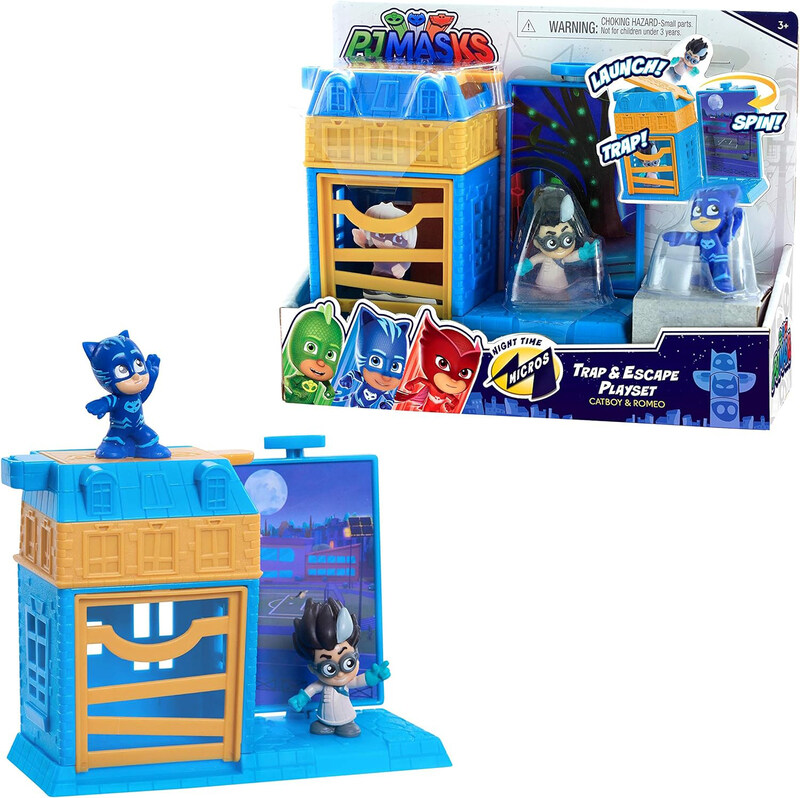 

PJ Masks Night Time Micros Trap & Escape-Catboy & Romeo, Ages 3+