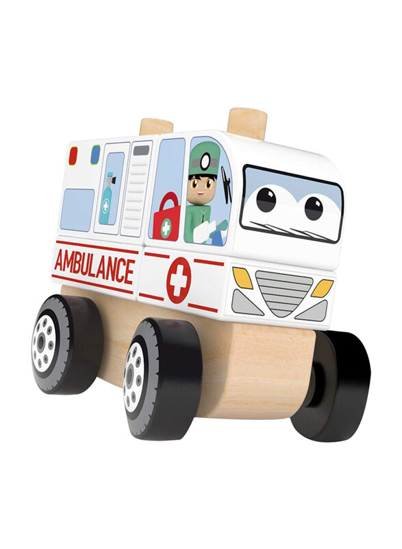 

J'adore Wooden Ambulance Stacking Car, Ages 1+