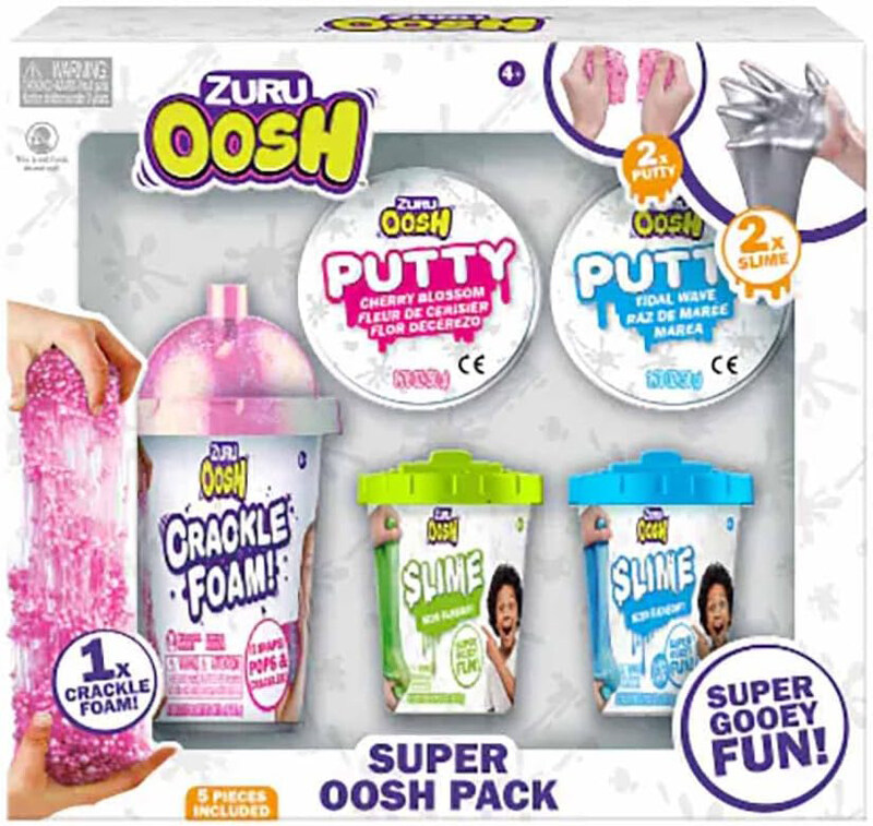 

Zuru Super Oosh Pack Epic Stretchy Slime 2 Slime & 1 Crackle Foam, Ages 4+