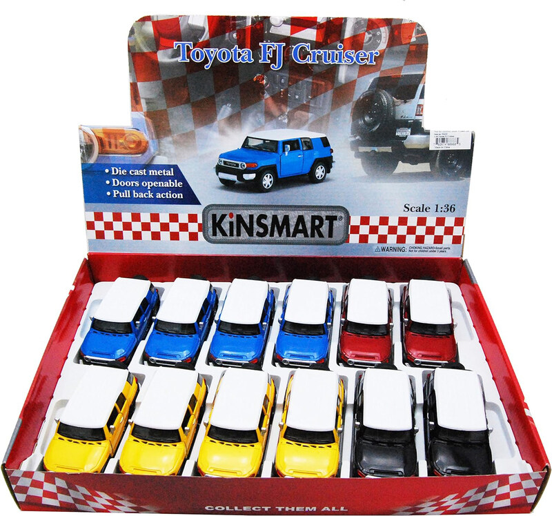 

Kinsmart Toyota FJ Cruiser SUV Diecast Car 1/36 Scale Diecast Model Cars, 12 Pieces, Ages 8+