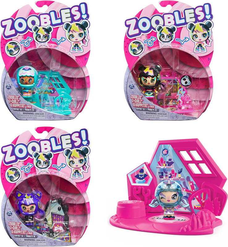 

Spin Master Zoobles Z-Girlz Transforming Collectible Figure & Happitat Accessory, Assorted, Ages 5+
