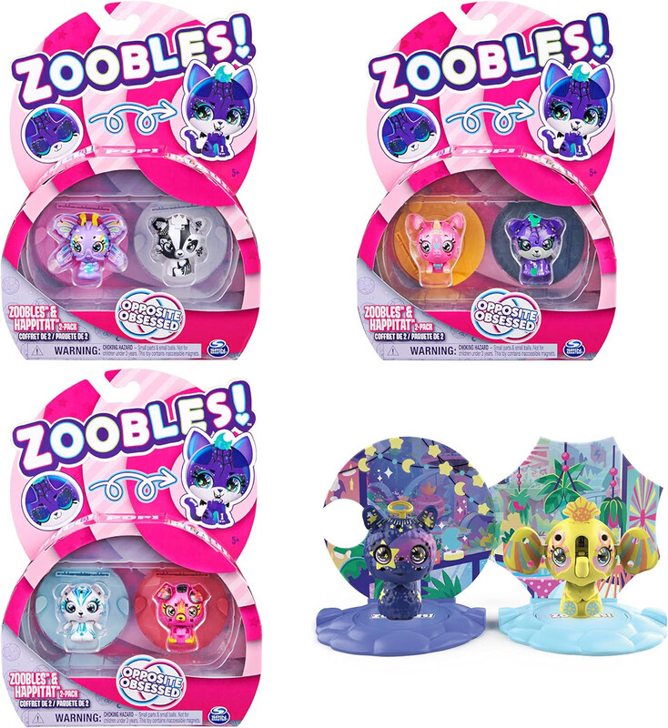 

Spin Master Zoobles Opposite Obsessed Transforming Collectible Figures & Happitat Accessories Set, Assorted, Ages 5+