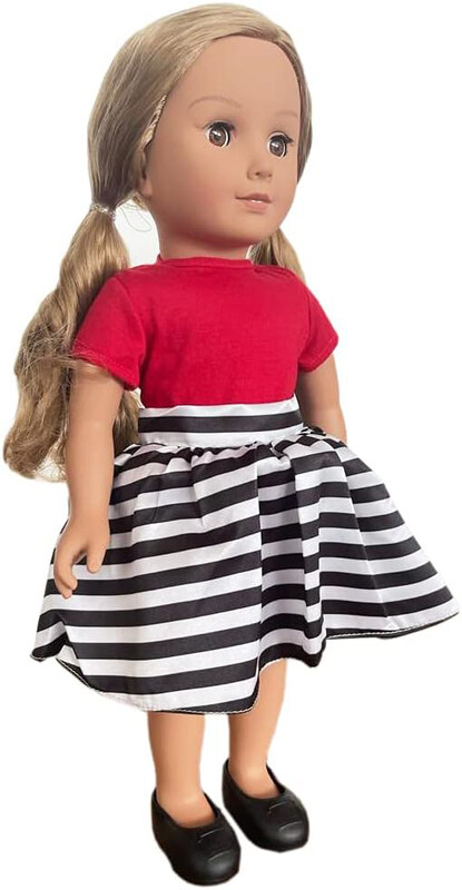 

Hayatigirl 18-Inch Hayati Girl Fashion Doll Siba Stripe Fancy Dress, 3 Pieces, Ages 6+