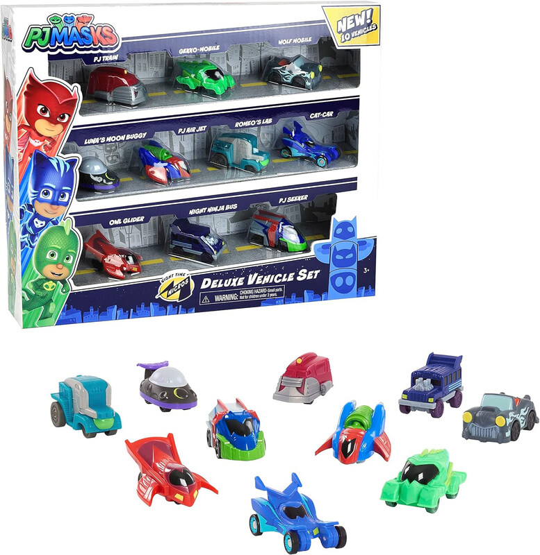 

PJ Masks Night Time Micros Deluxe Vehicle Set, 10 Pieces, Ages 3+