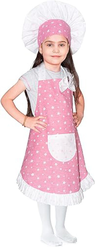 

Generic Kitchen Apron Costume for Girls, Pink/White
