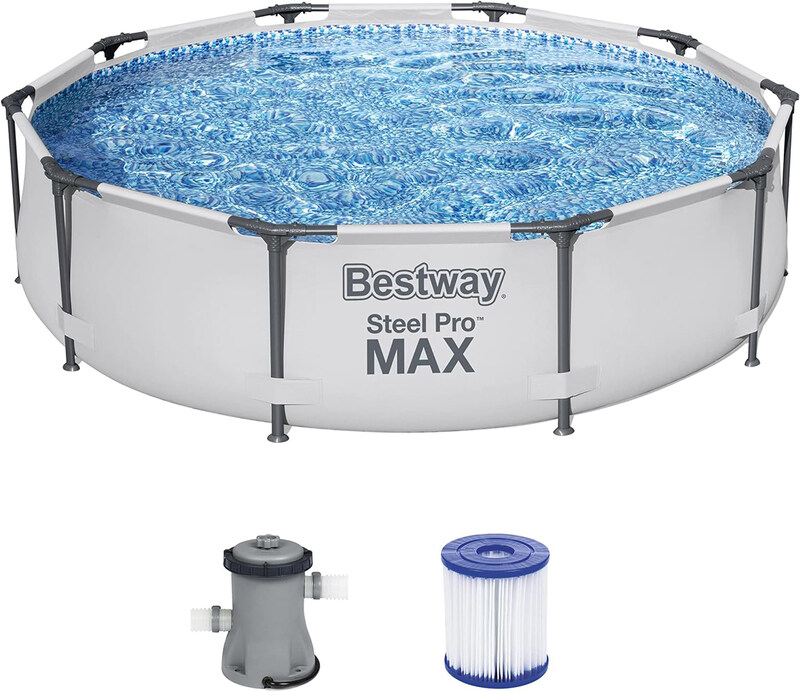 

Bestway Steel Pro Max Above-Ground Pool Set with Filter Pump, 56408, Grey