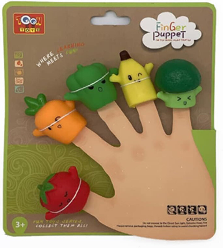 

Toon Toys Toon Toyz Fruits & Vegetables Finger Puppet, 5 Pieces, TL-32, Ages 1+