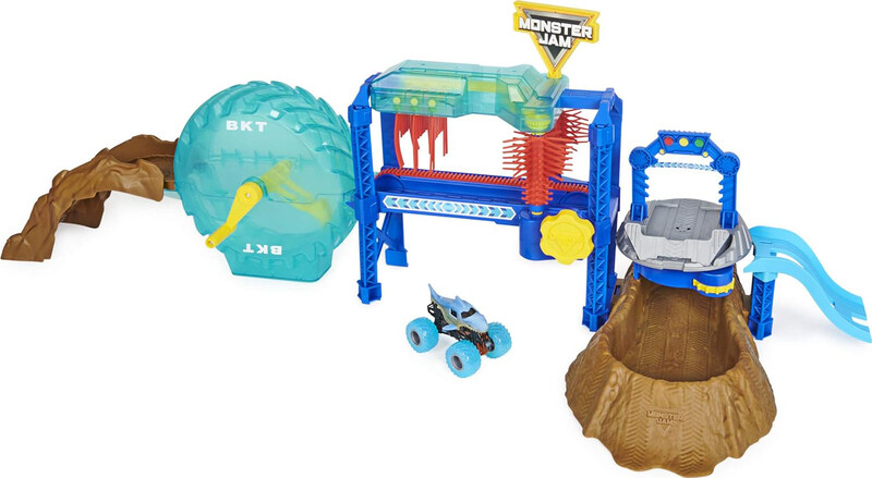 

Monster Jam 1:64 Megalodon Monster Car Wash Playset, Ages 3+