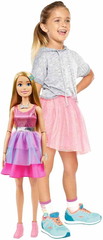 

Barbie Doll with Blond Hair 28 Inches Tall Shimmery Pink Dress with Necklace & Hair Clip Accessories, Ages 5+
