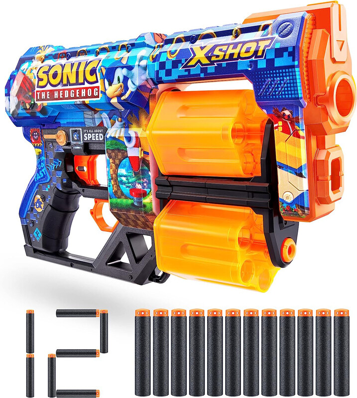 

Zuru X-Shot Skins Dread Foam Dart Blaster 12 Dart X Sonic The Hedgehog Toy, 13 Pieces, Ages 14+