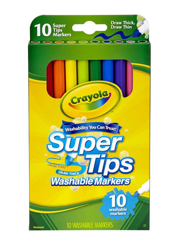 

Crayola Washable Super Tips Markers, 10 Pieces, Multicolour