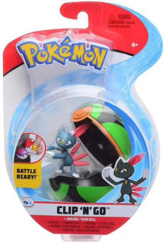 

Pokemon Clip N Go Sneasel & Dusk Ball, PKW0153, Ages 4+