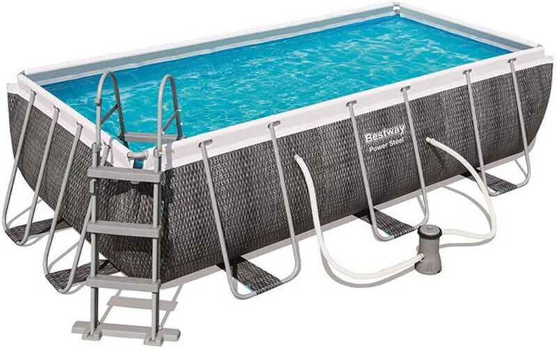 

Bestway 4-Piece Power Steel Rectangular Pool Set, 56722, Multicolour