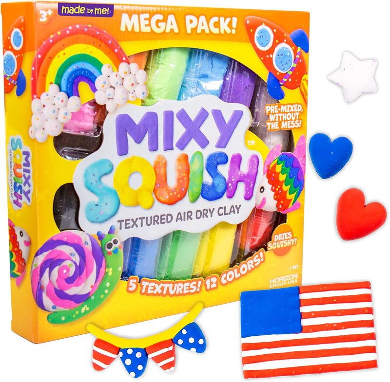 

Mixy Squish Textured Air Dry Clay, 12 Pieces, Ages 3+