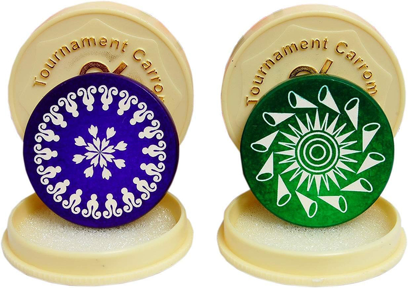 2-Piece Standard Size Carrom Tournament Striker with Smooth Surface and Re Bounce, Multicolour