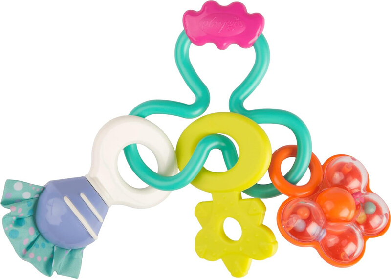 

PlayGro Twirly Whirl Rattle & Teething Toys For Baby Rattle & Sensory Teether Toys, Multicolour, Ages 3+ Months