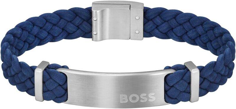 

Hugo Boss Men's Navy Leather Bracelet - 1580609S