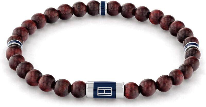 

Tommy Hilfiger Men's Grey Wood Bead Bracelet - 2790324