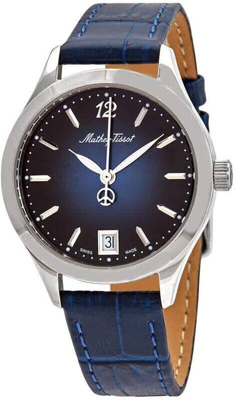 

Mathey-Tissot Urban Leather Quartz Blue Dial Ladies Watch - D411ABU