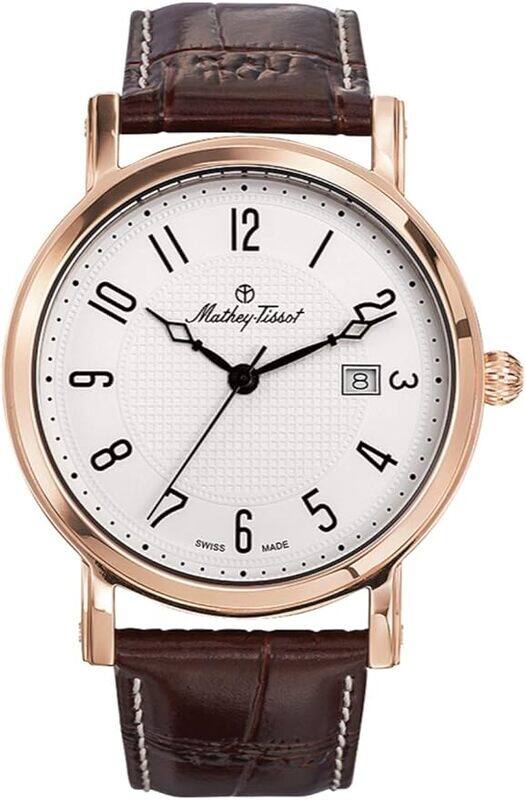

Mathey-Tissot City Metal Analog White Dial Men Watch Brown Strap HB611251PG