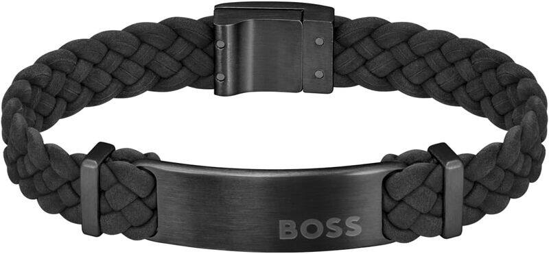 

Hugo Boss Men's Black Leather Bracelet - 1580608S