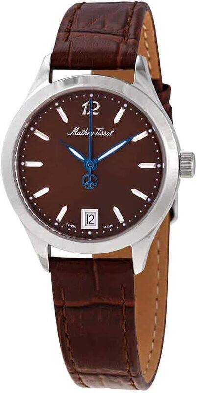 

Mathey-Tissot Urban Leather Quartz Brown Dial Ladies Watch - D411AM
