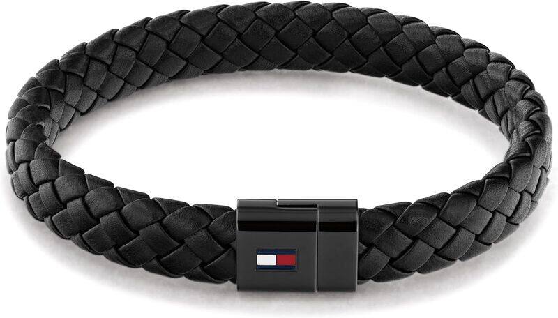 

Tommy Hilfiger Men's Black Leather Bracelet - 2790331