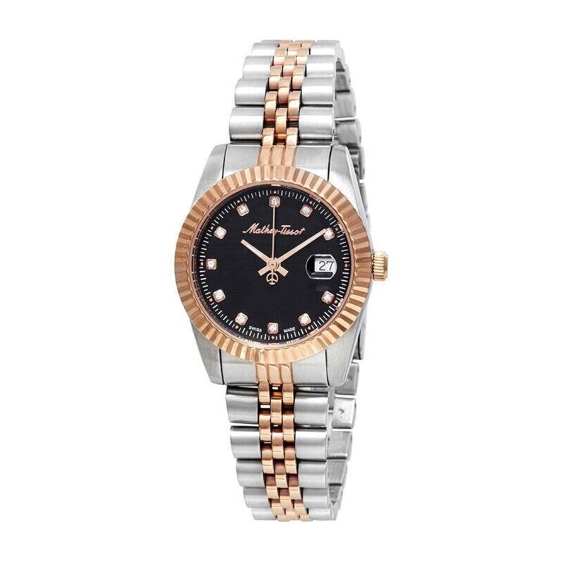 

Mathey-Tissot Mathey III Quartz Crystal Black Dial Ladies Watch - D810RN