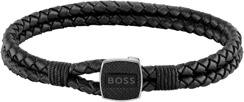 

Hugo Boss Men's Black Leather Bracelet - 1580047M