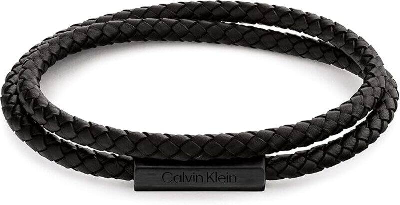 

Calvin Klein Men's Black Leather Bracelet - 35000209