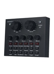 V8 Intelligent Volume Adjustable Audio Mixer Sound Card, Black