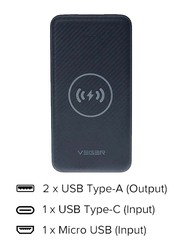 Veger 20000mAh Wireless Charger Power Bank, Black