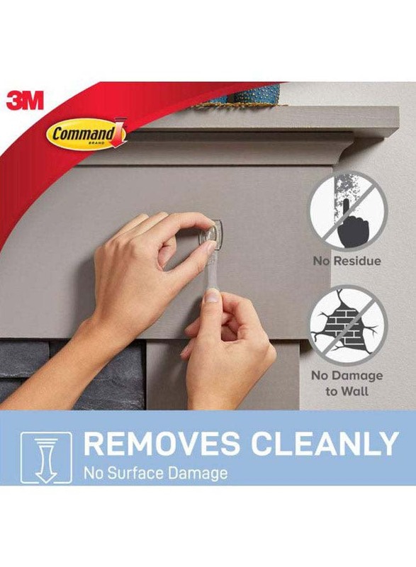 3M Command Small Hooks with Adhesive Strip Set, 14 Pieces, Clear