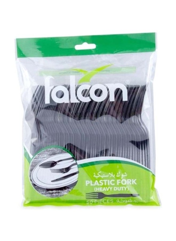 Falcon 50-Piece Plastic Fork, Black