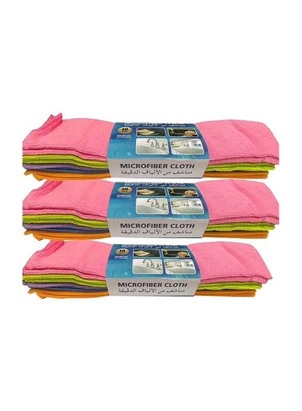 Microfiber Cleaning Cloth Set, 30 Pieces, BK30, Multicolour