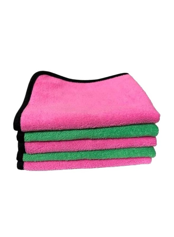 5-Piece Soft Microfiber Car Care Towel Cloth Set, Multicolour