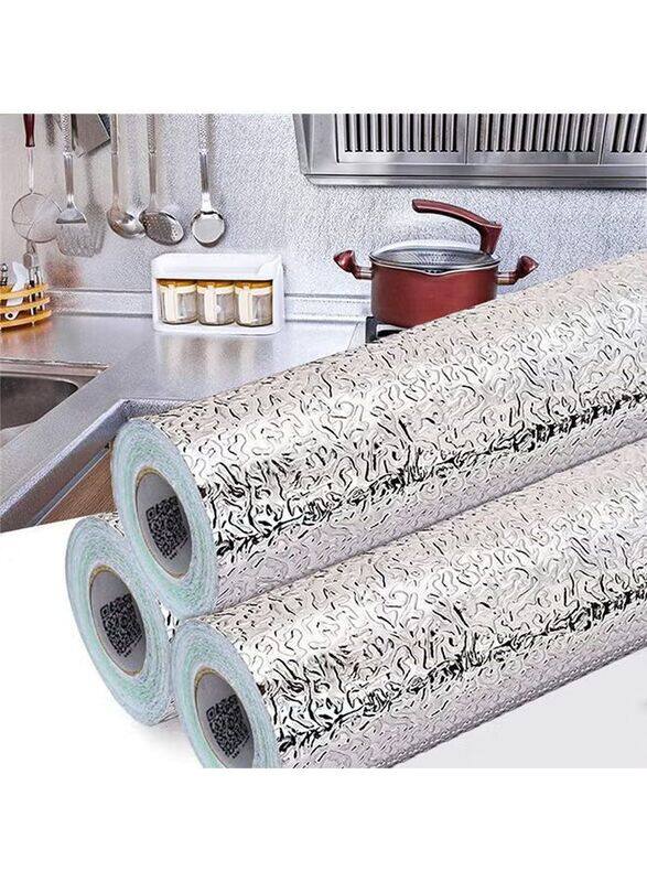 

Generic Roll Oil & Waterproof Stickers Aluminum Foil for Kitchen, 3 Pieces, Silver