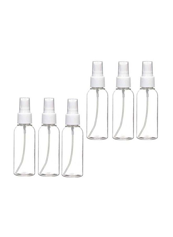 

Generic Plastic Spray Bottle Set, 6 Pieces, 100ml, Clear