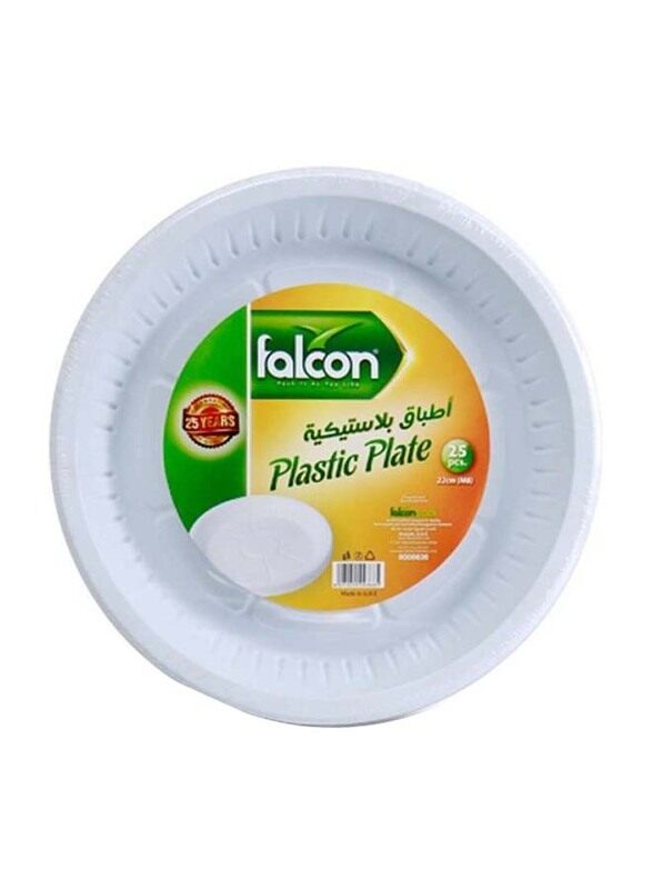 

Falcon 26cm 25-Piece Disposable Plastic Plate, White