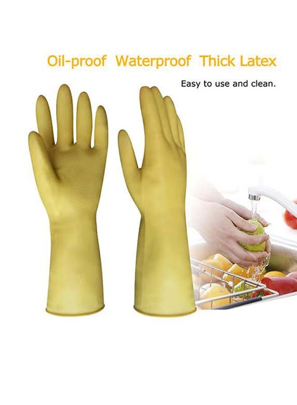 Household Long Sleeve Cleaning Glove Set, X-Large, Yellow