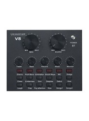 V8 Intelligent Volume Adjustable Audio Mixer Sound Card, Black