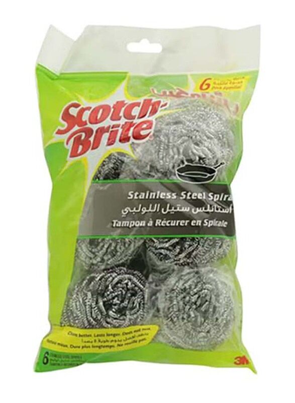 

Scotch Brite Stainless Steel Spirals Set, 6 Pieces, Silver