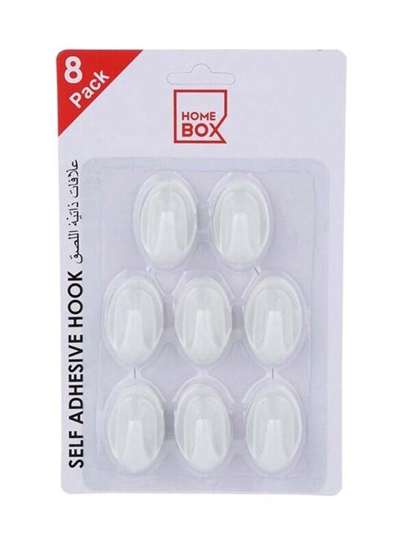 

Homebox Sticky Hook Set, 8 Pieces, White